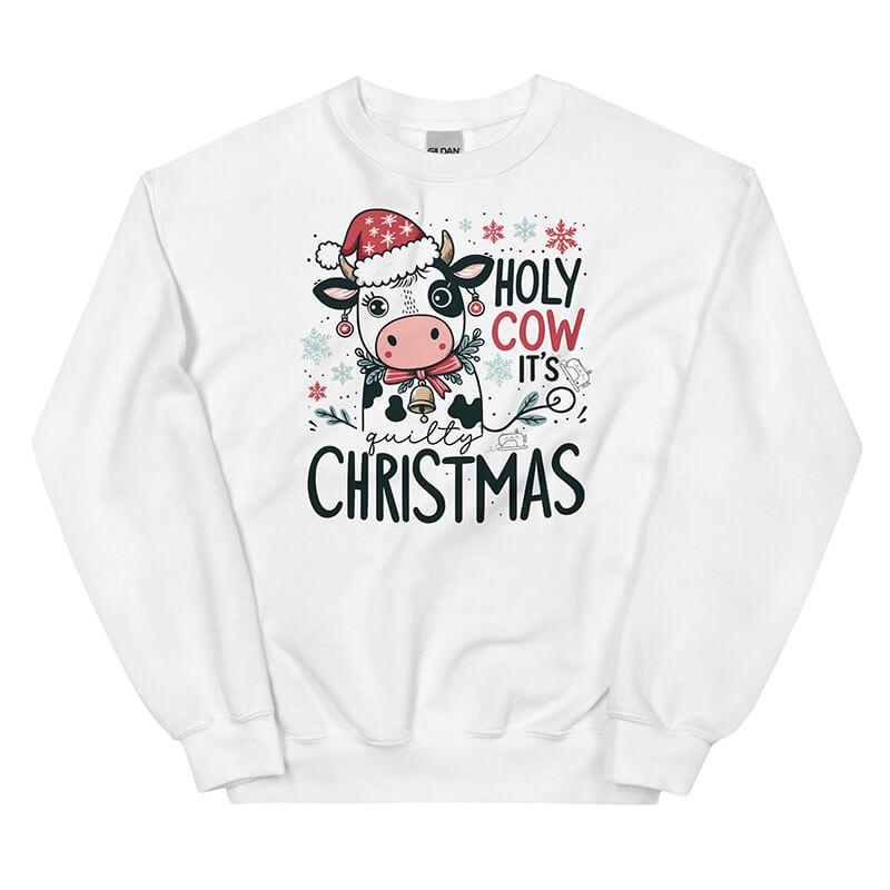 Holy-Cow-Quiltmas-White-Sweatshirt