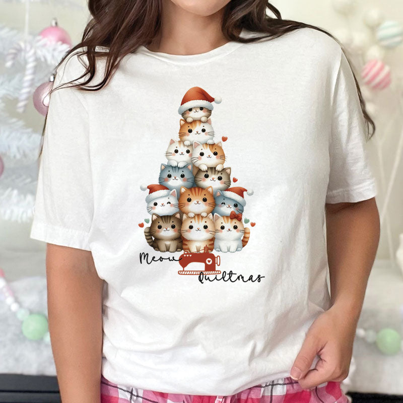 Meow-Quiltmas-Bella-Canvas-White-t-Shirt