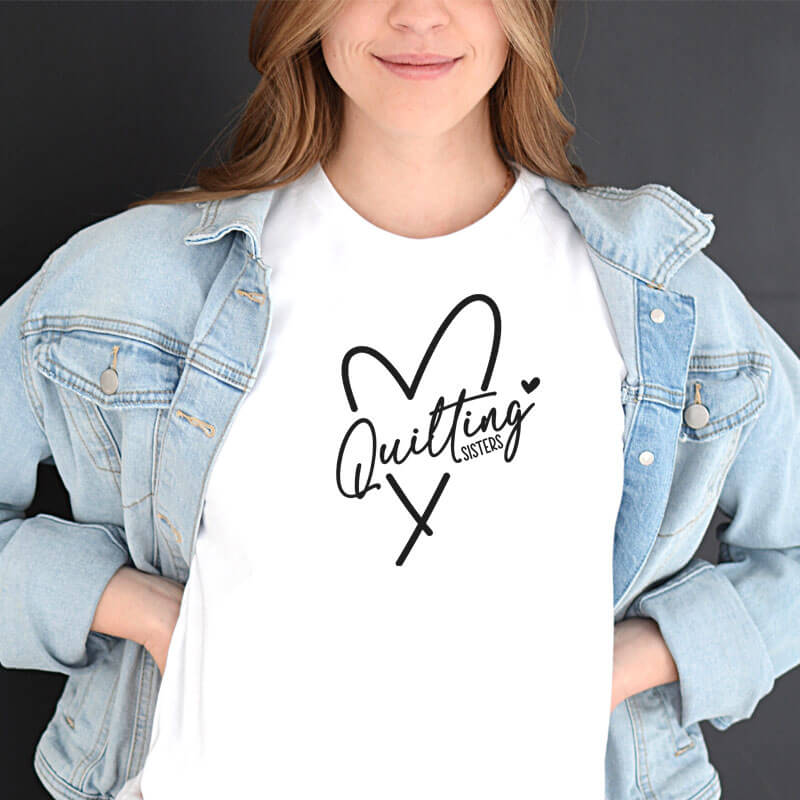 Quilting-Sisters-T-Shirt-Dark-White